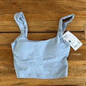 Athleta Square Neck Crop Bra in Blue Star